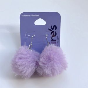 Lilac Furry Pompom dangling earrings